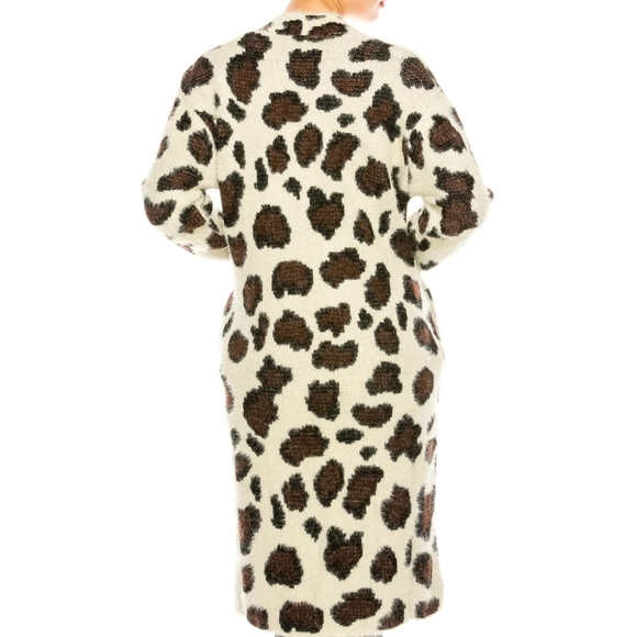 SHE + SKY LEOPARD PRINT CARDIGAN - Picture 4 of 15